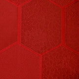 Red/Red/Red Hexagons Jacquard Kimono Silk 14" x 14". #3896