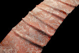 Rose-Brick and Cream Vintage Kimono Silk Crepe 6" x 14". #4371