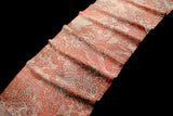 Rose-Brick and Cream Vintage Kimono Silk Crepe 14" x 40". #4371