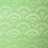 Green Waves Vintage Kimono Silk Satin Jacquard, 6.5" x 13"  #4067