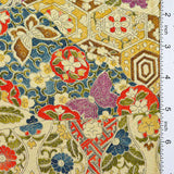 Latte Kimono Faux Patchwork Vintage Silk from Japan 7" x 52"   #4546