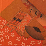 Journeys Faux Patchwork Chirimen Crepe Vintage Kimono Silk, 13.5" x 15"   #4593