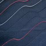 Blue-Black Waves Vintage Kimono Silk from Japan. 14" x 46.  #4354