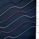 Blue-Black Waves Vintage Kimono Silk from Japan. 14" x 46.  #4354