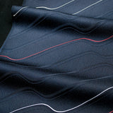 Blue-Black Waves Vintage Kimono Silk from Japan. 14" x 46.  #4354