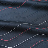 Blue-Black Waves Vintage Kimono Silk from Japan. 14" x 46.  #4354