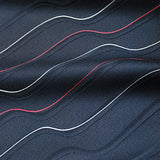 Blue-Black Waves Vintage Kimono Silk from Japan. 14" x 46.  #4354