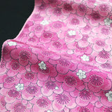 Endless Plum Blossoms Chirimen Crepe Vintage Kimono Silk. 7" x 57.  #4315