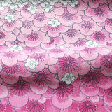 Endless Plum Blossoms Chirimen Crepe Vintage Kimono Silk. 7" x 57.  #4315