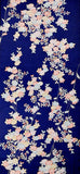 Navy/White Floral Vintage Kimono Silk  6" x 34"   #4642