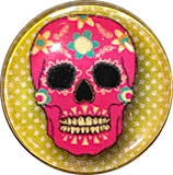 Sugar Skulls 1"  Clear Domed Button 3 styles