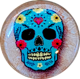 Sugar Skulls 1"  Clear Domed Button 3 styles
