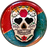 Sugar Skulls 1"  Clear Domed Button 3 styles