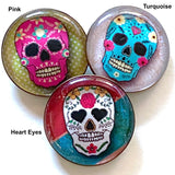 Sugar Skulls 1"  Clear Domed Button 3 styles