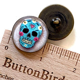 Sugar Skulls 1"  Clear Domed Button 3 styles