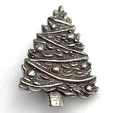 Christmas Tree Button in Pewter 7/8" Made in USA