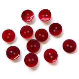 1/2" Deep Red Pearl Shell 2-hole Button, 6 for $5.20   #115