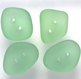 Peridot Light Green Recycled Silky "Seaglass" Button,1/2" - 3/4"  SALE $1.15 each