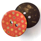 Red-Orange Coconut with Spots - Dots 7/8"