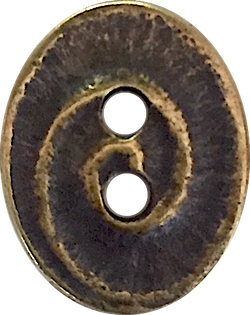 Swirl Oval Button 3/4" x 1/2" Antique Brass Tierra Cast #6574-27