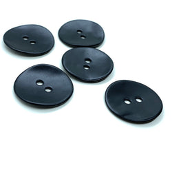 Re-Stocked, Black Velvet Agoya Shell 3/4" 2-hole Button, Pack of 5  #1205