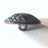 Blue/Copper Scrollwork Metal Button 11/16"  #SWC-23