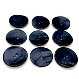 Large Black Velvet Agoya Shell 1-1/8" 2-hole Button,  #SK1204