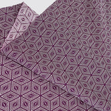 Plum Diamonds and Cubes Vintage Kimono WOOL Print from Japan, By the Yard #435