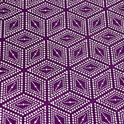 Plum Diamonds and Cubes Vintage Kimono WOOL Print from Japan, By the Yard #435