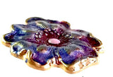 Purple + Gold Flower 3/4" Enamel Metal Button, by Susan Clarke Designs