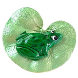 Frog on Lilypad Enamel Button by Susan Clarke Designs 7/8"