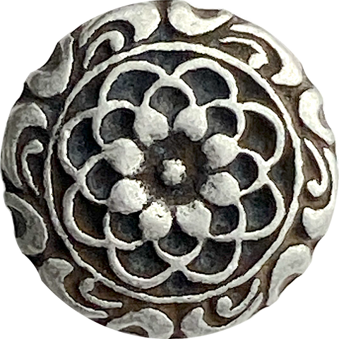 Pewter Flower Button, 11/16"   #SW-242