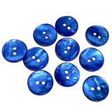 Royal Blue Shiny Agoya Shell Button, 5/8" or 3/4"