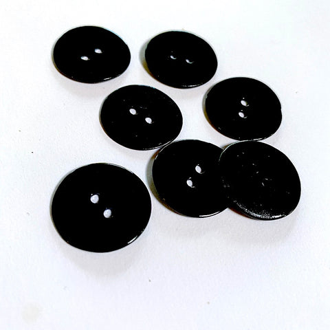 Black Shiny 1/2 Agoya Shell Button, Pack of 8, #1227 – The Button