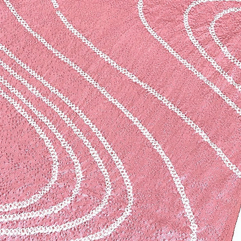 SALE Dusty Rose Currents and Droplets Shibori Vintage Kimono Silk By the Yard # 466