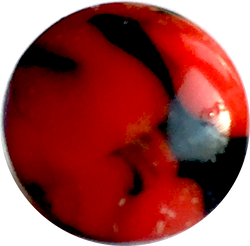 Red and Black Lava Swirl Vintage Small Glass Button Small 5/16" # GL314