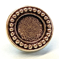 Beaded Bezel Button, Round 1/2" Antique Gold/Black from Tierra Cast (6587-26)