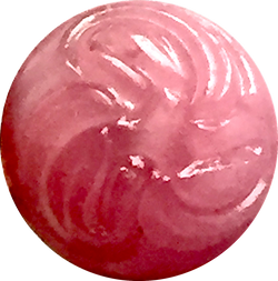 Pink Opaque 3/8" Etched Vintage Glass Button # GL320