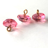 Pink Vintage Buttons, 3/8", Faceted Glass # GL 311, SALE