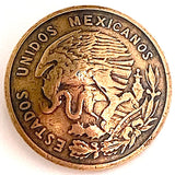 Eagle & Snake Authentic Diez Centavos Coin, Shank-Back Button, 15/16"  #SW-29