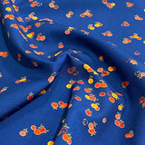 SALE Cherries on Navy Kimono Wool Blend from Japan By the Yard # 483