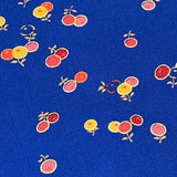 SALE Cherries on Navy Kimono Wool Blend from Japan By the Yard # 483