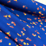 SALE Cherries on Navy Kimono Wool Blend from Japan By the Yard # 483