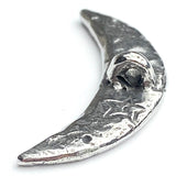 Crescent Moon Button from Green Girl Studios 1-1/4" Pewter  #G325