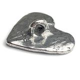 Bee Heart Button from Green Girl Studios 7/8" Pewter