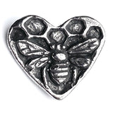 Bee Heart Button from Green Girl Studios 7/8" Pewter