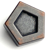 Pentagon Button 3/4", Gunmetal/ Rust Shank Back #SWC-109