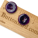 Dark Purple Shiny Round 2-Hole Coconut Button 11/16"   #SWC-117