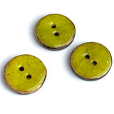 Chartreuse Green Shiny Rustic Round 2-Hole Coconut Button 11/16"   #SWC-118