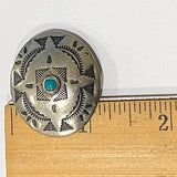 Star Blanket Oval with 'Turquoise' and Screw Back 1-1/4" x 1-1/8"  #SW-42